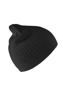 Зимняя шапка-бини из плотного хлопка двойной вязки Result, черный