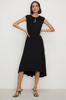 Многоярусное платье миди премиум-класса с вырезом в виде замочной скважины Oasis, черный