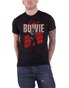 Красная футболка в стиле ретро с саксофоном David Bowie, черный