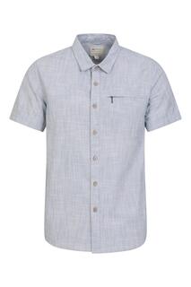 Рубашка Coconut Slub Текстура Хлопковая футболка с короткими рукавами Mountain Warehouse, синий