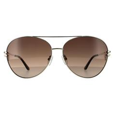 Золотисто-коричневые солнцезащитные очки-авиаторы с градиентом Guess, золото