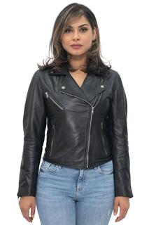 Классическая байкерская куртка из кожи наппа в стиле ретро-Берген Infinity Leather, черный