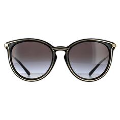 Круглые светло-золотистые черные темно-серые солнцезащитные очки с градиентом Michael Kors, черный