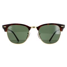 Круглые солнцезащитные очки Havana Green Clubmaster 3016 Ray-Ban, коричневый