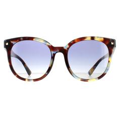 Круглые солнцезащитные очки Havana Multicolour Blue с градиентом VA4083 Valentino, коричневый