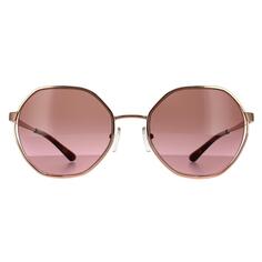 Круглые солнцезащитные очки с градиентом розового золота, коричневого и розового цвета Michael Kors, золото