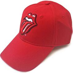 Классическая бейсболка с логотипом и язычком на спине Rolling Stones, красный