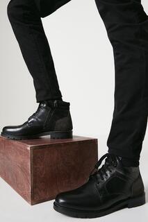 Мэн: Кожаные ботинки Billy на шнуровке из разных материалов Debenhams, черный