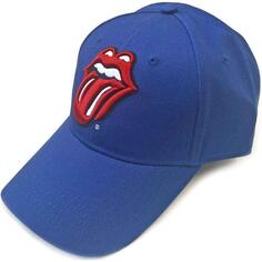 Классическая бейсболка с логотипом и язычком на спине Rolling Stones, синий