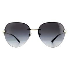 Круглые солнцезащитные очки с градиентом бледно-золото-серого цвета Bvlgari, золото