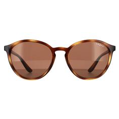 Круглые темно-коричневые солнцезащитные очки Dark Havana Vogue, коричневый