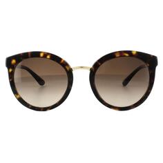 Круглые темные гаванно-коричневые солнцезащитные очки с градиентом Dolce &amp; Gabbana, коричневый
