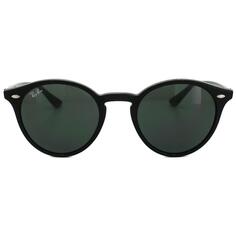 Круглые черные зеленые солнцезащитные очки Ray-Ban, черный