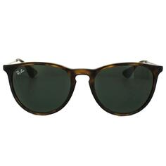 Круглые черепаховые и темно-зеленые солнцезащитные очки Erika 4171 Ray-Ban, коричневый