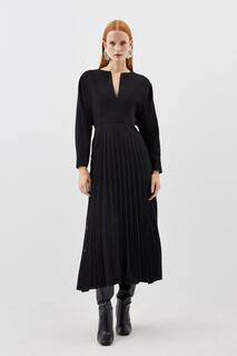 Платье миди со складками на пуговицах по индивидуальному заказу Karen Millen, черный