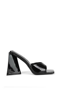 Мюли &apos;Gracia&apos; с квадратным открытым носком и скульптурным расклешенным каблуком на блочном каблуке XY London, черный