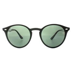 Круглые черные зеленые солнцезащитные очки Ray-Ban, черный