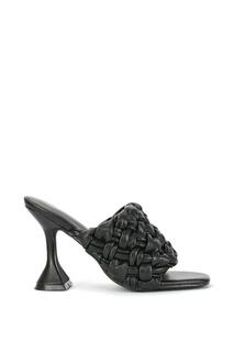 Мюли &apos;Jaci&apos; на высоком каблуке с квадратным носком и плетеным ремешком XY London, черный