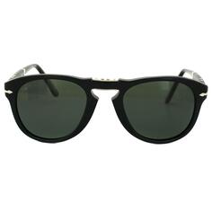 Круглые черные зеленые поляризованные солнцезащитные очки Persol, черный