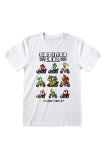 Выберите футболку для водителя Super Mario, белый