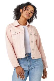Выбеленная джинсовая куртка Petite Roman, розовый