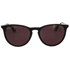 Круглые черные фиолетовые зеркальные поляризованные солнцезащитные очки Ray-Ban, черный
