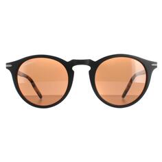 Круглые черные солнцезащитные очки Mossy Oak с минеральными стеклами и коричневыми поляризационными линзами Raffaele Serengeti, черный