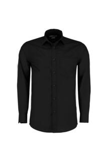 Классическая рубашка из поплина с длинными рукавами Kustom Kit, черный