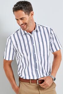 Классическая рубашка с коротким рукавом, не требующая особого ухода Cotton Traders, синий