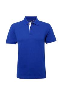 Классическая рубашка-поло контрастного кроя Asquith &amp; Fox, синий