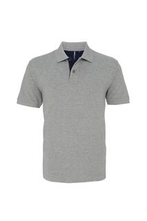 Классическая рубашка-поло контрастного кроя Asquith &amp; Fox, серый