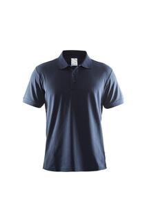 Классическая рубашка-поло из пике с короткими рукавами CRAFT, темно-синий