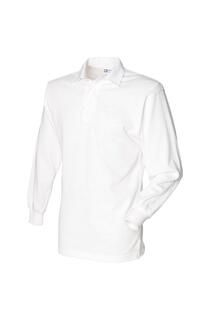 Классическая рубашка-поло для регби с длинным рукавом Front Row, белый