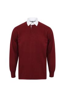 Классическая рубашка-поло для регби с длинным рукавом Front Row, красный