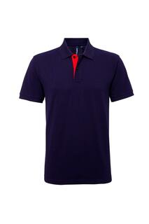 Классическая рубашка-поло контрастного кроя Asquith &amp; Fox, темно-синий