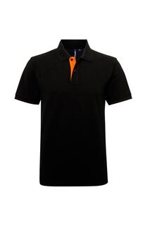 Классическая рубашка-поло контрастного кроя Asquith &amp; Fox, черный