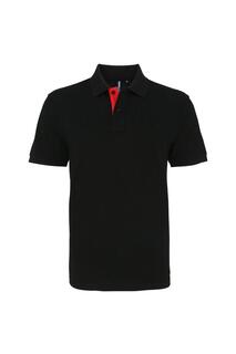 Классическая рубашка-поло контрастного кроя Asquith &amp; Fox, черный