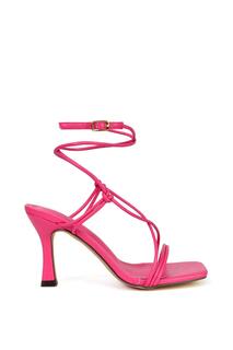 Сандалии Carys на среднем высоком каблуке с квадратным носком и пряжкой на шнуровке на шпильке XY London, розовый