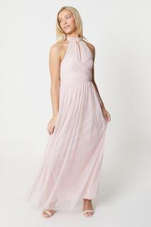 Платье подружки невесты с пайетками Debut London Debenhams, розовый