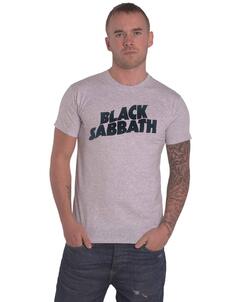 Классическая футболка с волнистым логотипом Black Sabbath, серый