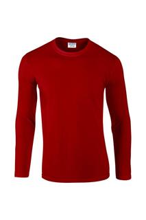 Мягкая футболка с длинными рукавами (5 шт.) Gildan, красный