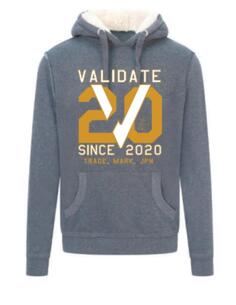 Базовая толстовка с капюшоном Since 2020 logo Marl Validate, серый