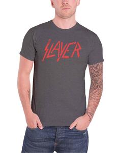 Классическая футболка с логотипом группы Slayer, серый
