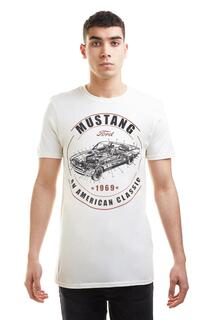 Классическая хлопковая футболка Mustang American, бежевый