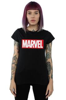 Классическая хлопковая футболка с логотипом Marvel Comics, черный