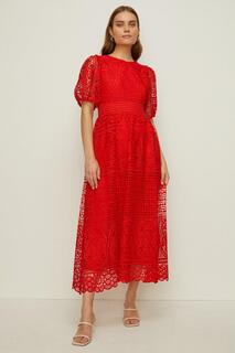 Кружевное платье миди Petite Premium Oasis, красный