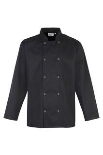 Куртка шеф-повара с длинными рукавами и заклепками спереди Одежда для шеф-поваров Premier, черный Premier.