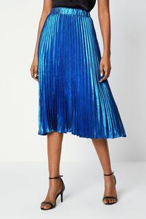 Плиссированная юбка из фольги Debenhams, синий