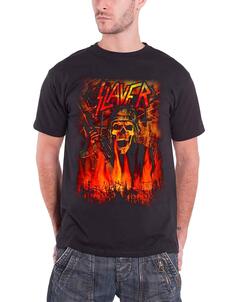 Футболка со скелетом солдата Slayer, черный