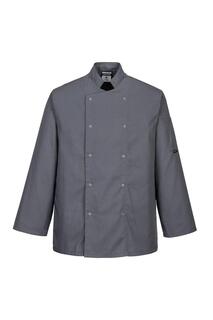 Куртка шеф-повара Suffolk с длинными рукавами Portwest, серый